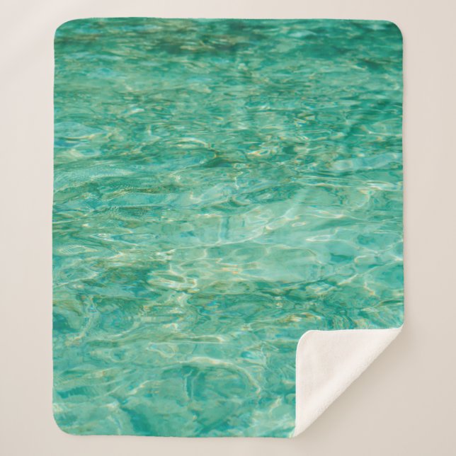 Cobertor Sherpa Rio lacquer oceânico aquático (Frente)