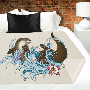 Cobertor Sherpa Rio Otter Water Cute