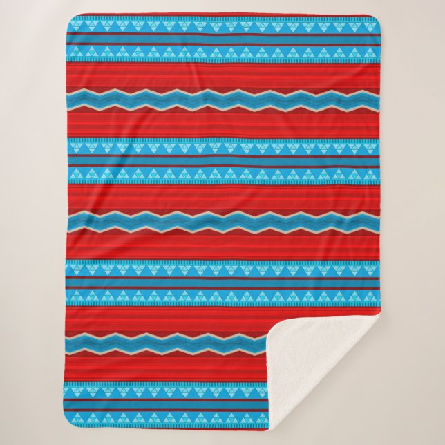 Cobertor Sherpa Rio Sudoeste Canyon Vermelho e Turquesa Grande (Frente)