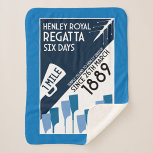 Cobertor Sherpa Rio Thames Regatta - Estilo Retro Vintage Retro Re
