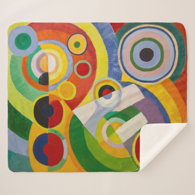 Cobertor Sherpa Ritmo, Joy da Vida | Robert Delaunay | (Frente (Horizontal))