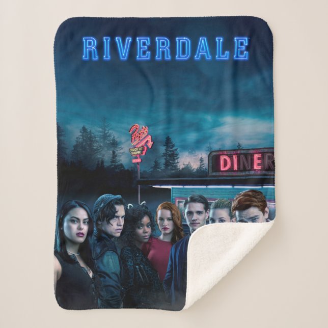 Cobertor Sherpa Riverdale Outside Pop Diner Poster (Frente)