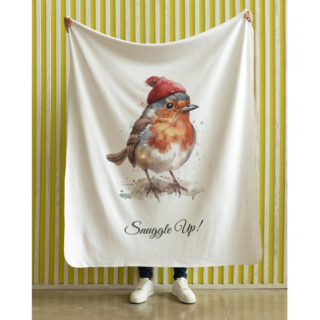 Cobertor Sherpa Robin de Natal Clássico, personalizado  (Criador carregado)