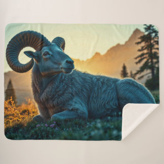 Cobertor Sherpa Rocky Mountain Sheep
