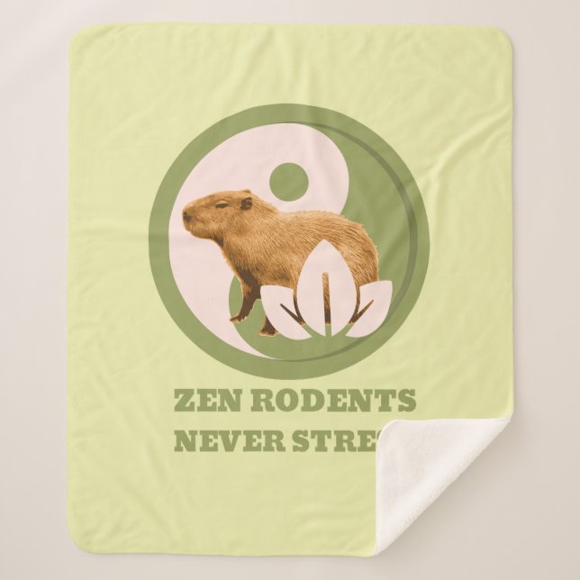 Cobertor Sherpa Roedores Zen Nunca Estressam Humor do Capivara (Frente)