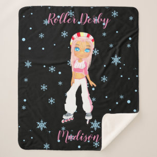 Cobertor Sherpa Roller Derby Personalizado Sherpa Blanket