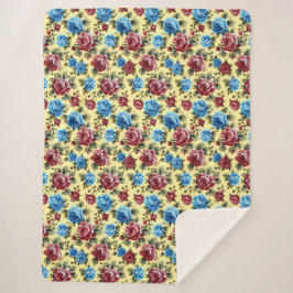 Cobertor Sherpa Romantic Cute Elegant Botanical Nature Pattern