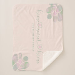 Cobertor Sherpa Romantic Heart Wimshical Home Sweet Home Quote