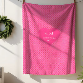 Cobertor Sherpa Romantic Pink Hearts I Love You Gift Blanket