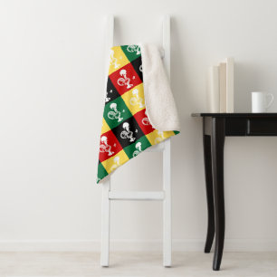 Cobertor Sherpa Rooster Português do Padrão Colorido de Barcelona