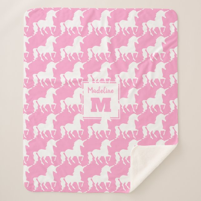 Cobertor Sherpa Rosa branco do teste padrão da silhueta do (Frente)