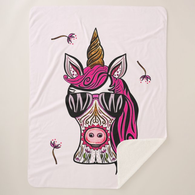 Cobertor Sherpa Rosa Como Couto (Frente)