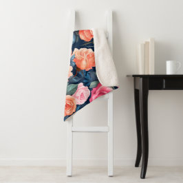 Cobertor Sherpa Rosa cor-de-rosa-vermelho Design de padrão laranja