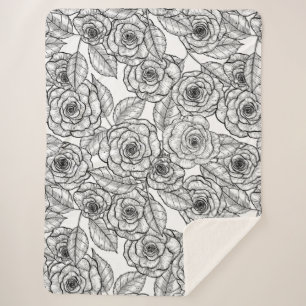 Cobertor Sherpa Rosa desenhado à mão