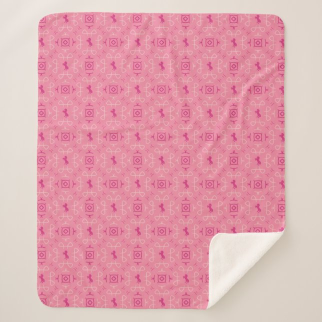 Cobertor Sherpa Rosa Desolado Caubói Ocidental Cav (Frente)