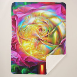 Cobertor Sherpa Rosa do Arco-Íris Psicodélico