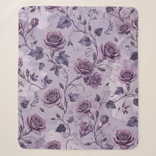 Cobertor Sherpa Rosa Lavanda Empoeirada Tons Sonhadores Florais