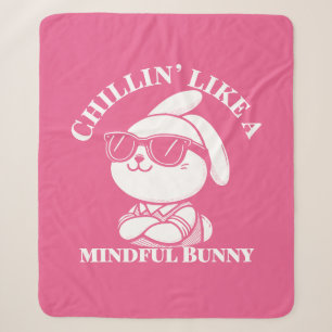 Cobertor Sherpa Rosa "Mindful Bunny" Cozy