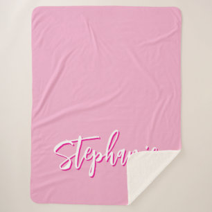 Cobertor Sherpa Rosa Personalizado