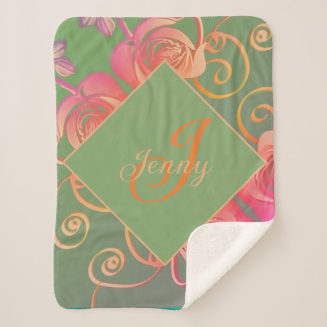 Cobertor Sherpa Rosa Românico Sherpa Blanket (Frente)