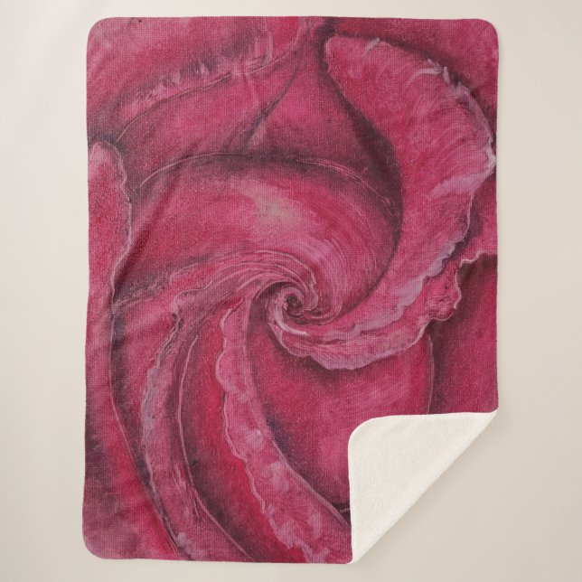 Cobertor Sherpa Rosa vermelha fechada (Frente)