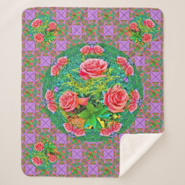 Cobertor Sherpa Rosas de Aquarela Rosa