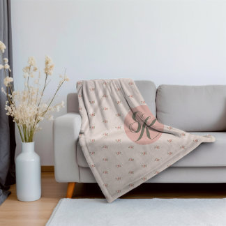 Cobertor Sherpa Rosas miniatura e monograma