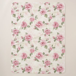 Cobertor Sherpa Rosas Rosa Lindas