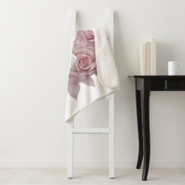 Cobertor Sherpa Rosas Rosa + Vara