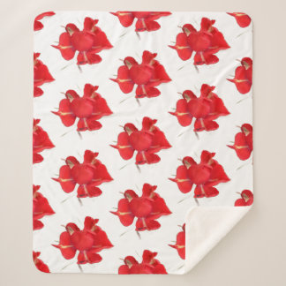Cobertor Sherpa Rosas Vermelhas,