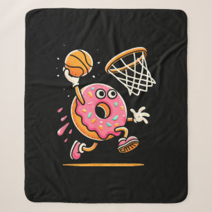 Cobertor Sherpa Rosquinha Engraçada, Comida de basquetebol, Dunbal