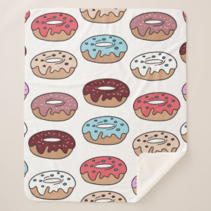 Cobertor Sherpa Rosquinhas multicoloridas desenhadas à mão.