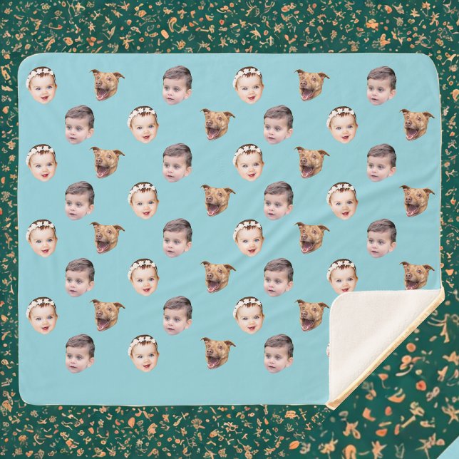 Cobertor Sherpa Rosto Personalizado, Oferta Única de 3 Fotos para  (Criador carregado)