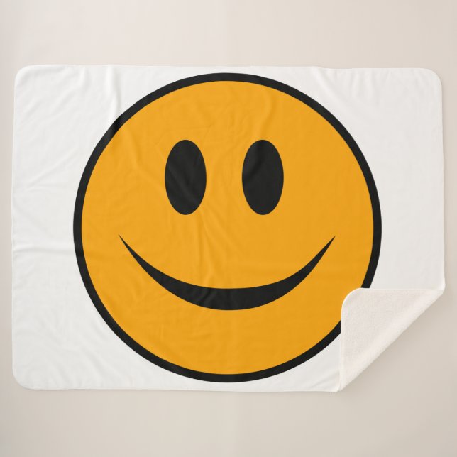 Cobertor Sherpa Rosto Sorridente Emoji (Frente (Horizontal))
