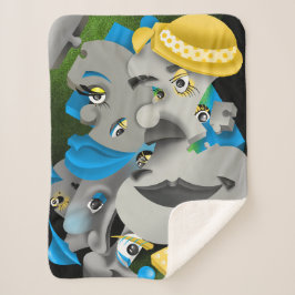 Cobertor Sherpa Rostos Quebra-cabeça surreais