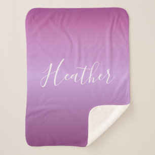 Cobertor Sherpa Roteiro branco violeta & feito sob encomenda roxo