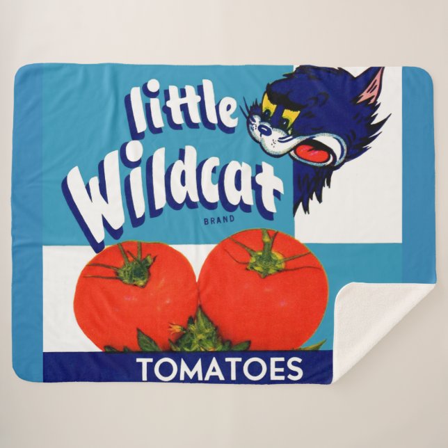 Cobertor Sherpa Rótulo da caixa de tomate Wildcat (Frente (Horizontal))