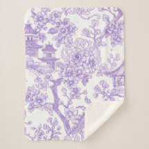 Roxo Chinoiserie Toile Dragão Flor de Cerejeira