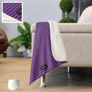 Cobertor Sherpa Roxo de Stripy - 2 Shades Efeito do Knit Espelhame