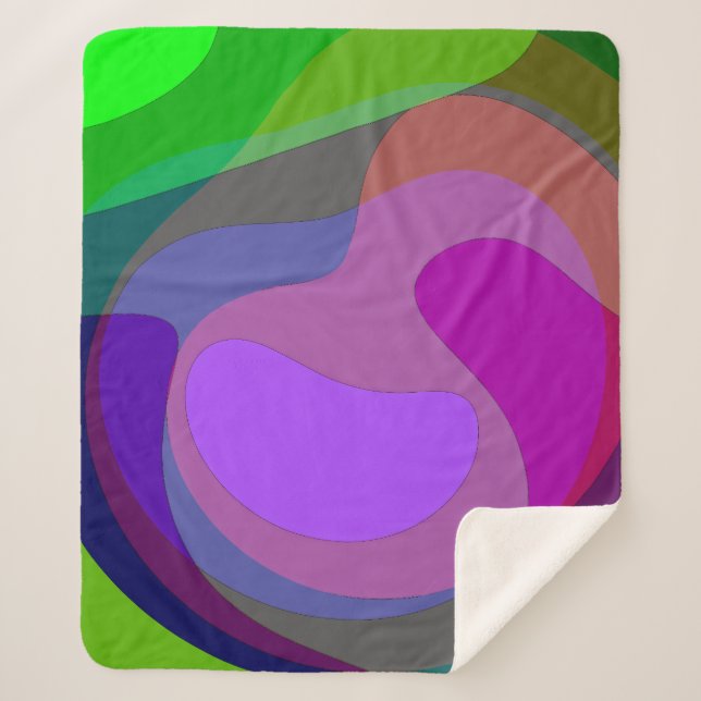 Cobertor Sherpa Roxo E Verde 403 (Frente)