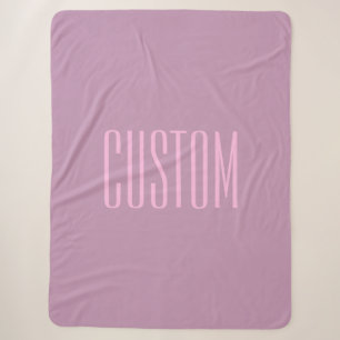 Cobertor Sherpa Roxo Pastel & Rosa Claro Texto Editável Moderno