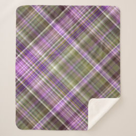 Cobertor Sherpa Roxos selvagens Roxo e Xadrez Verde