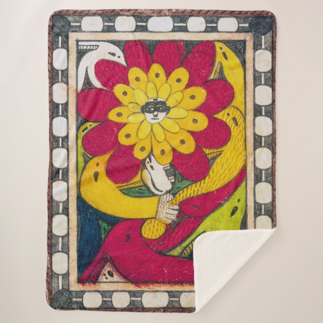 Cobertor Sherpa Rua Adolf-Throne, Flor Rosto | Adolf Wö lfli | (Frente)