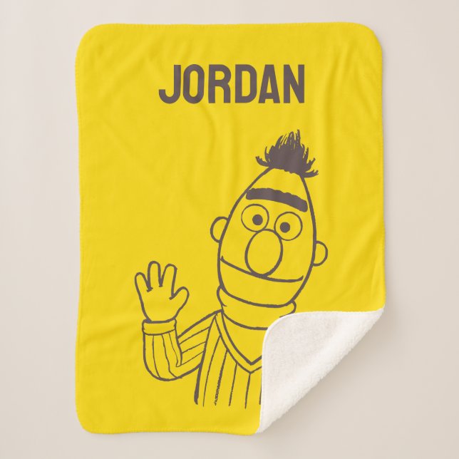 Cobertor Sherpa Rua Sésamo | Bert Bright | Adicione seu nome (Frente)