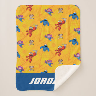 Cobertor Sherpa Rua Sésamo | Construção Mecha | Adicionar nome