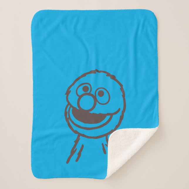 Cobertor Sherpa Rua Sésamo | Grover Bright (Frente)