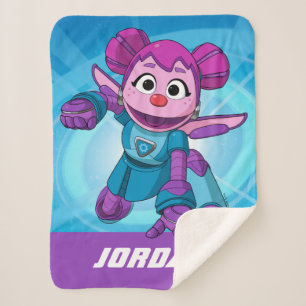 Cobertor Sherpa Rua Sésamo Mecha Builders Abby Adicionar nome