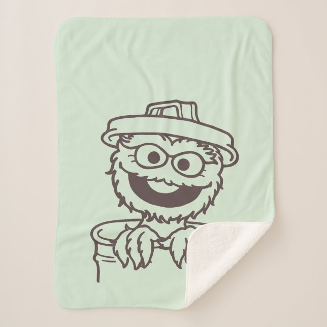 Cobertor Sherpa Rua Sésamo | Oscar the Grouch (Frente)