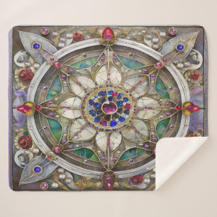 Cobertor Sherpa Ruby, Ametist, Sapphire e Pearl Mandala