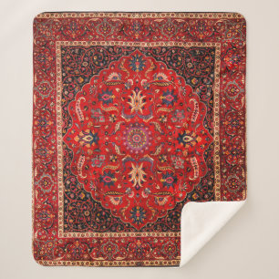 Cobertor Sherpa Rug Persa Vermelho de Mashhad